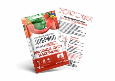 Мінеральне добриво Partner Mini Для томатів, перцю та баклажанів, 25 г 0703 фото